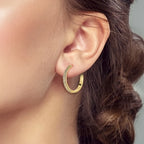 Double Pave White Zirconia Large Hoop Earrings 925 Sterling Silver