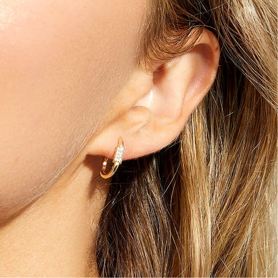 11mm Small Hoop Earrings 18K Gold Plated 925 Sterling Silver