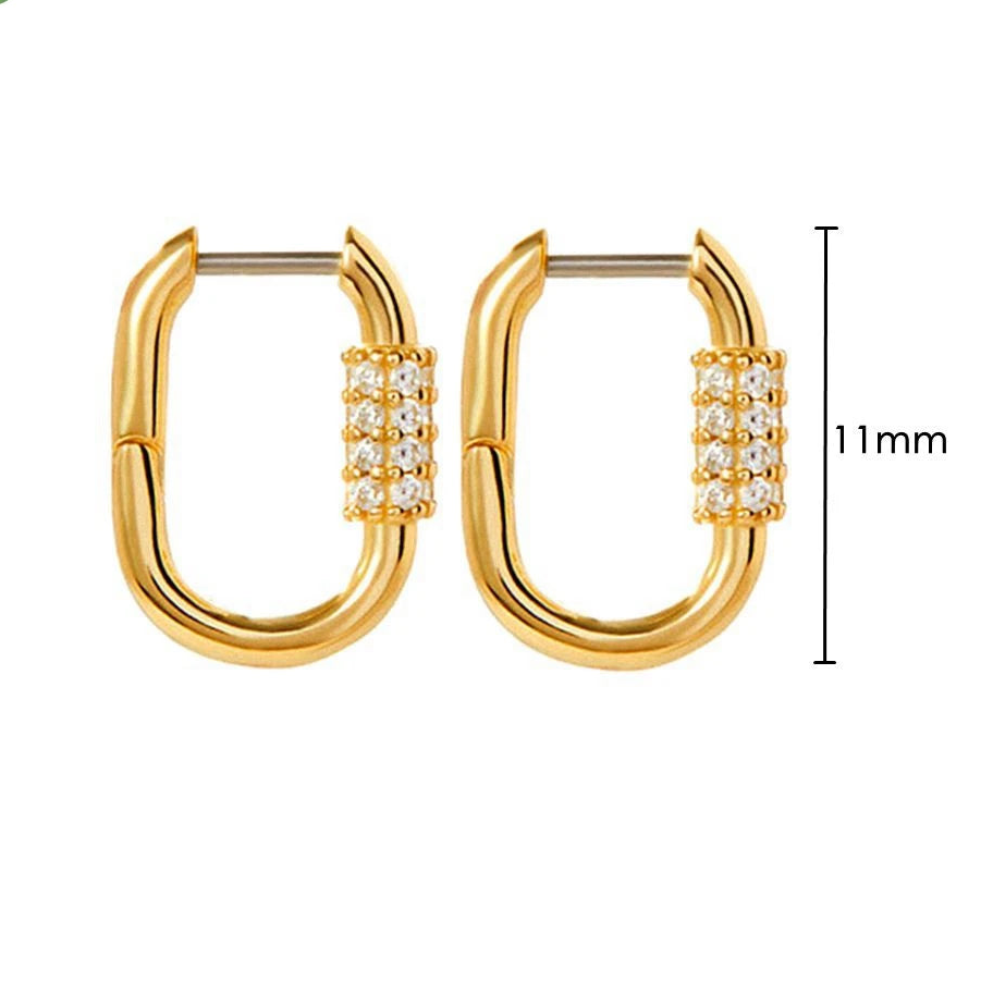 11mm Small Hoop Earrings 18K Gold Plated 925 Sterling Silver