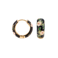 Onekiss Enamel Flower Huggie Hoop Earrings Vintage Boho Style