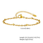 Women's Stainless Steel 18K Gold Plated Thin Link Chain Bracelet