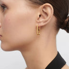925 Sterling Silver Irregular Double Circle Hoop Earrings