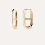 925 Sterling Silver Irregular Double Circle Hoop Earrings