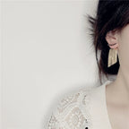 Geometric Tassel Drop Earrings Vintage Style Jewelry for Women
