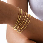 Women's Stainless Steel 18K Gold Plated Thin Link Chain Bracelet