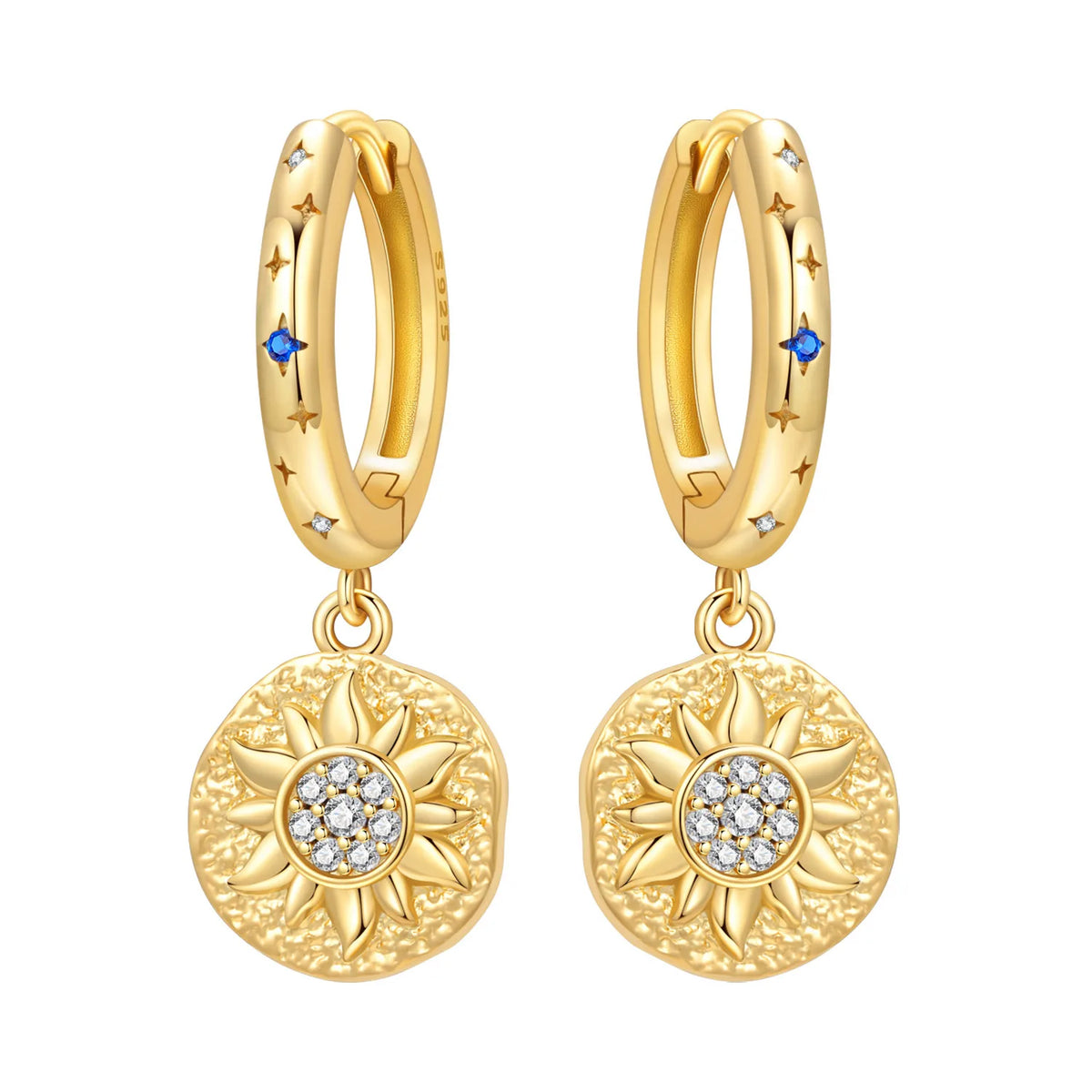 S925 Sterling Silver 18k Gold Modern Square Hoop Earrings