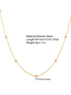 Minimalist Stainless Steel Choker Necklace with Bead Wrapped Chain