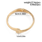 Women's Chunky Irregular Metal Open Cuff Bracelet and Ring