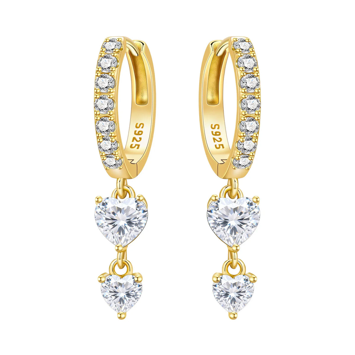 S925 Sterling Silver 18k Gold Modern Square Hoop Earrings