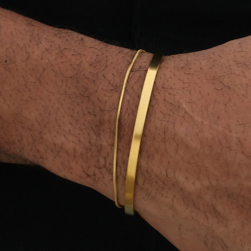 Stainless Steel Snake Chain Bracelet Ultra-fine Women's Minimalist Gold Silver