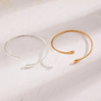 Geometric Water Drop Bangle Adjustable Stainless Steel Arm Bracelet