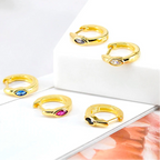 Women's 925 Sterling Silver Oval Zircon Hoop Earrings