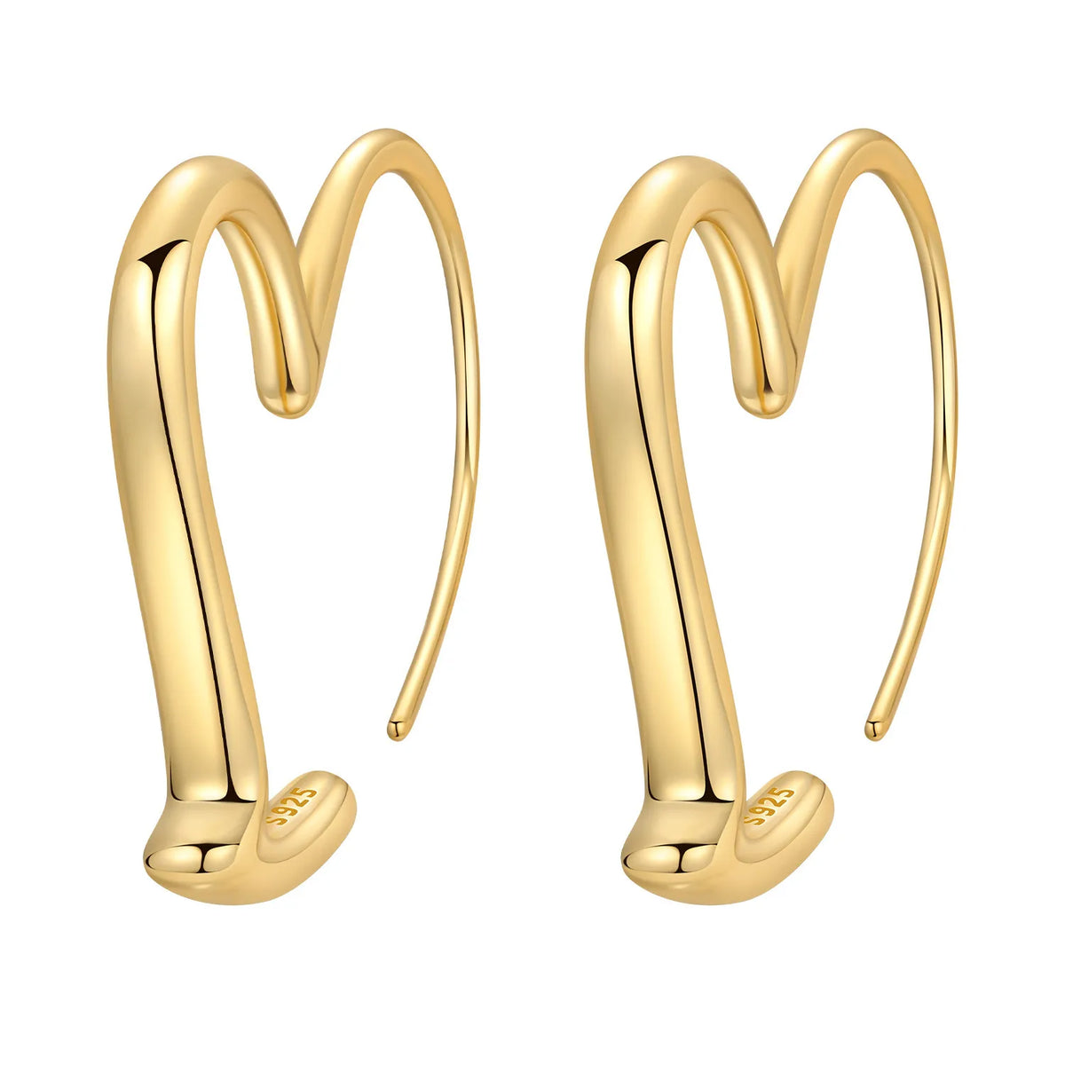 S925 Sterling Silver 18k Gold Modern Square Hoop Earrings