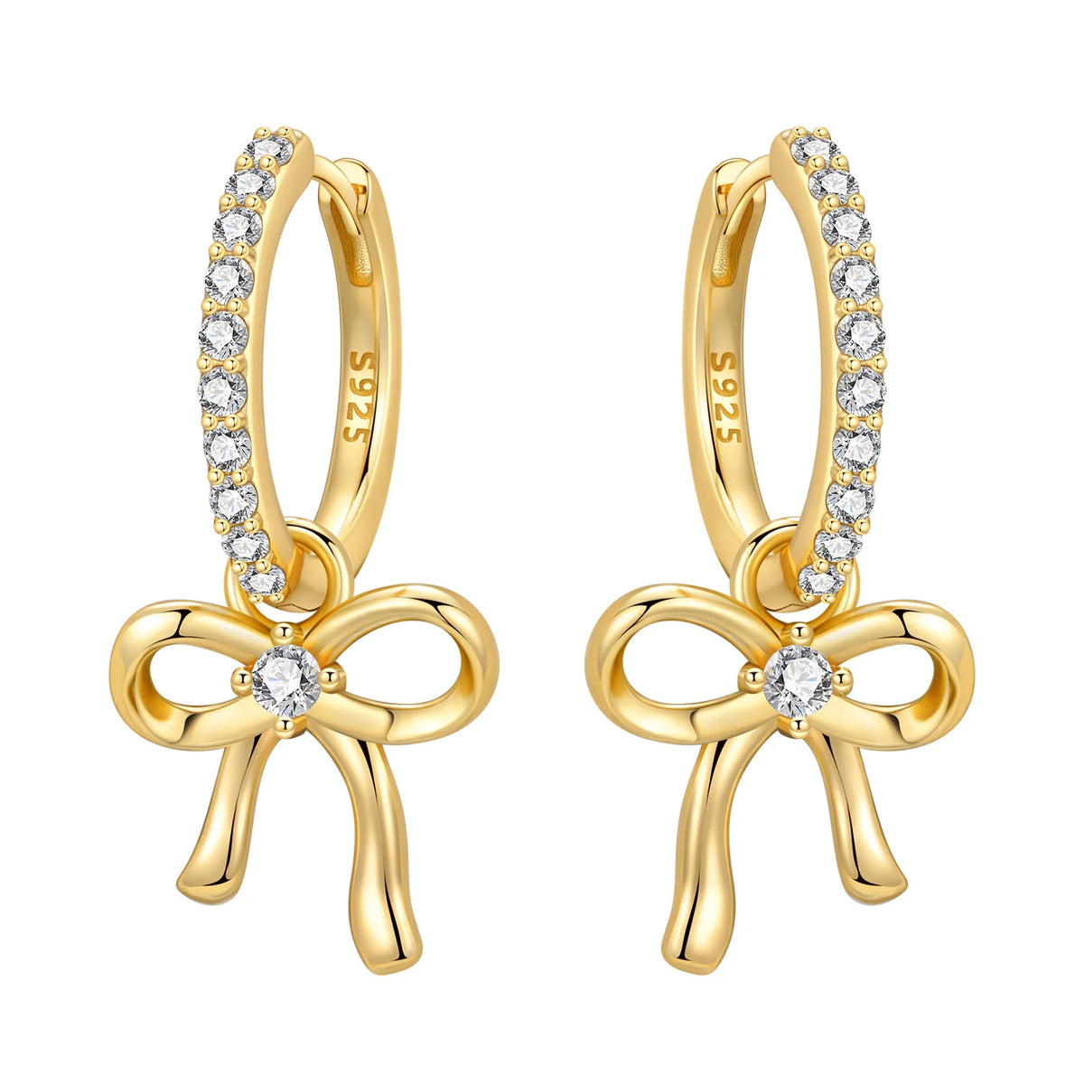 S925 Sterling Silver 18k Gold Modern Square Hoop Earrings