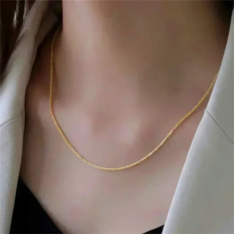 Sparkling Copper Clavicle Chain Choker Necklace for Women