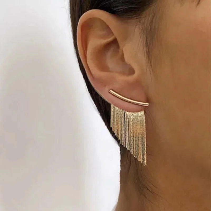 Geometric Tassel Drop Earrings Vintage Style Jewelry for Women