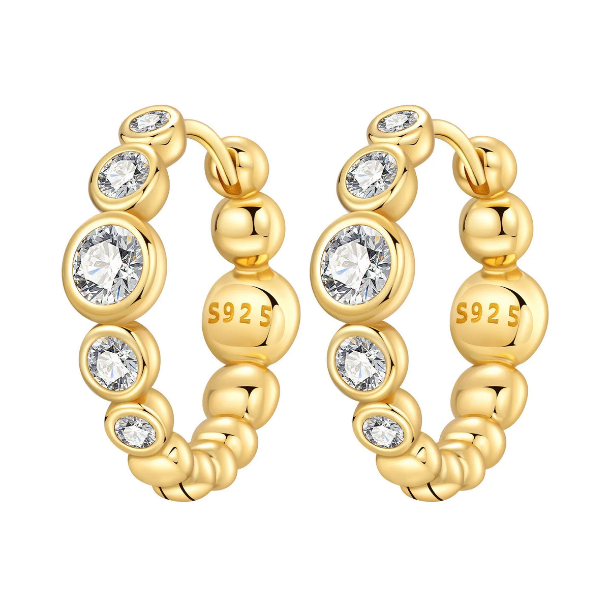 S925 Sterling Silver 18k Gold Modern Square Hoop Earrings