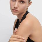 925 Sterling Silver Irregular Double Circle Hoop Earrings