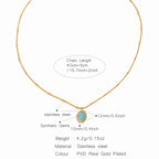 Sapphire Pendant Necklace Women's Stainless Steel Romantic Jewelry Summer