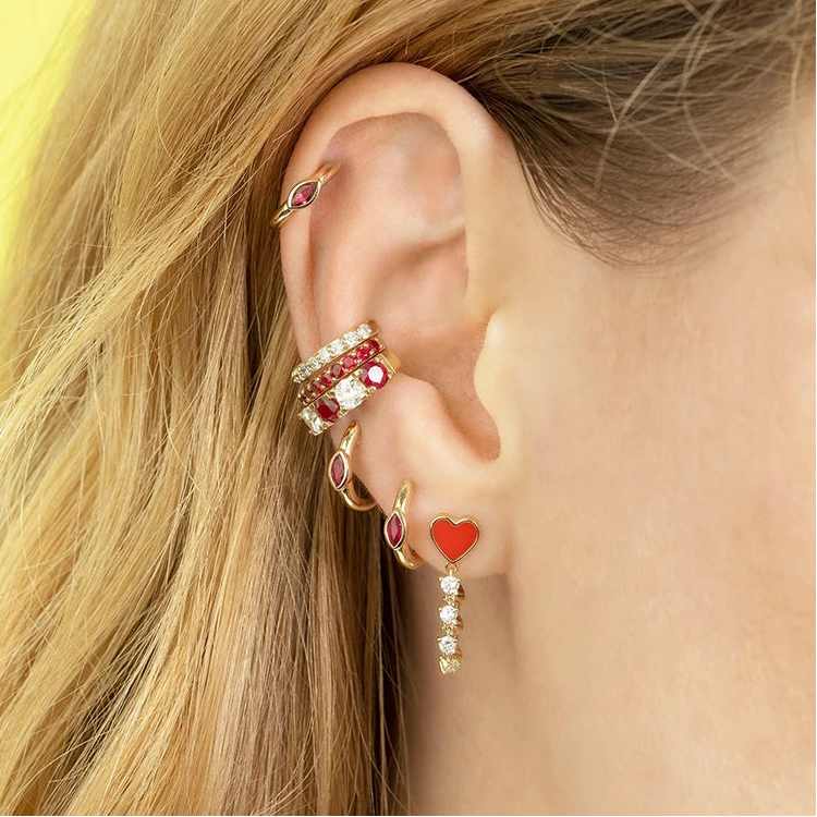 Women's 925 Sterling Silver Oval Zircon Hoop Earrings