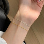 Stainless Steel Snake Chain Bracelet Ultra-fine Women's Minimalist Gold Silver