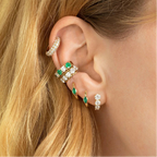 Women's 925 Sterling Silver Oval Zircon Hoop Earrings