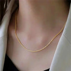 Sparkling Copper Clavicle Chain Choker Necklace for Women