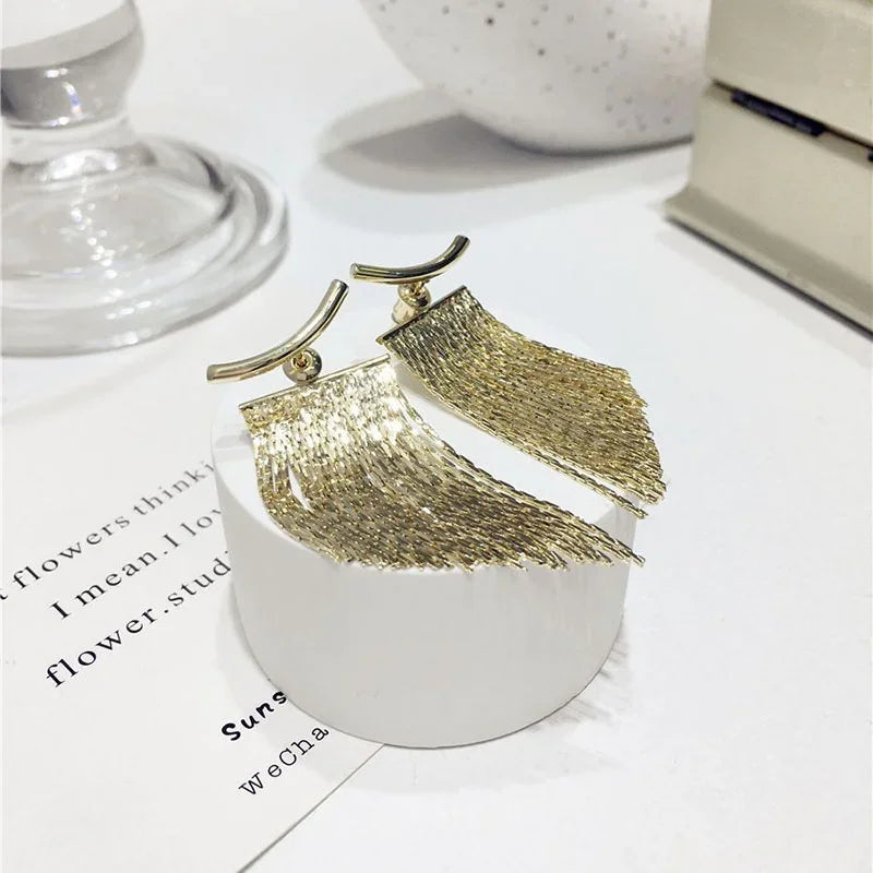 Geometric Tassel Drop Earrings Vintage Style Jewelry for Women