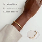Minimalist Adjustable Stainless Steel Open Cuff Bangle Bracelet