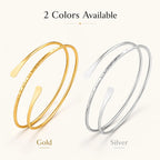Women's Minimalist Adjustable Open Upper Arm Cuff Bracelet Stainless Steel