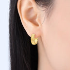 S925 Sterling Silver 18k Gold Modern Square Hoop Earrings