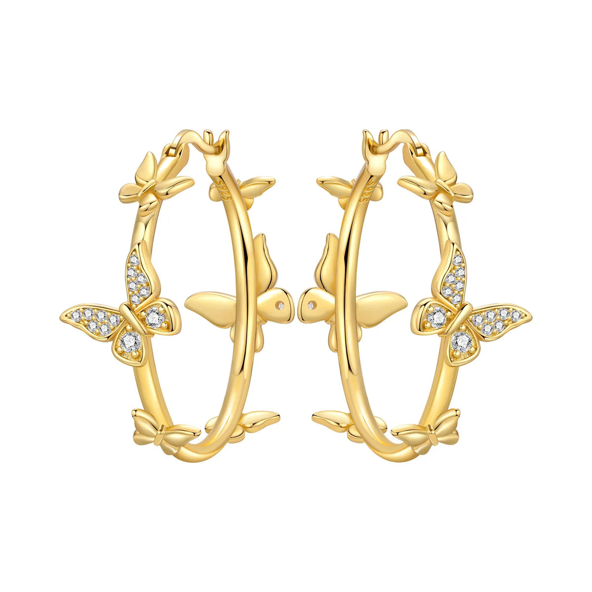 S925 Sterling Silver 18k Gold Modern Square Hoop Earrings