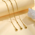Women's Stainless Steel 18K Gold Plated Thin Link Chain Bracelet