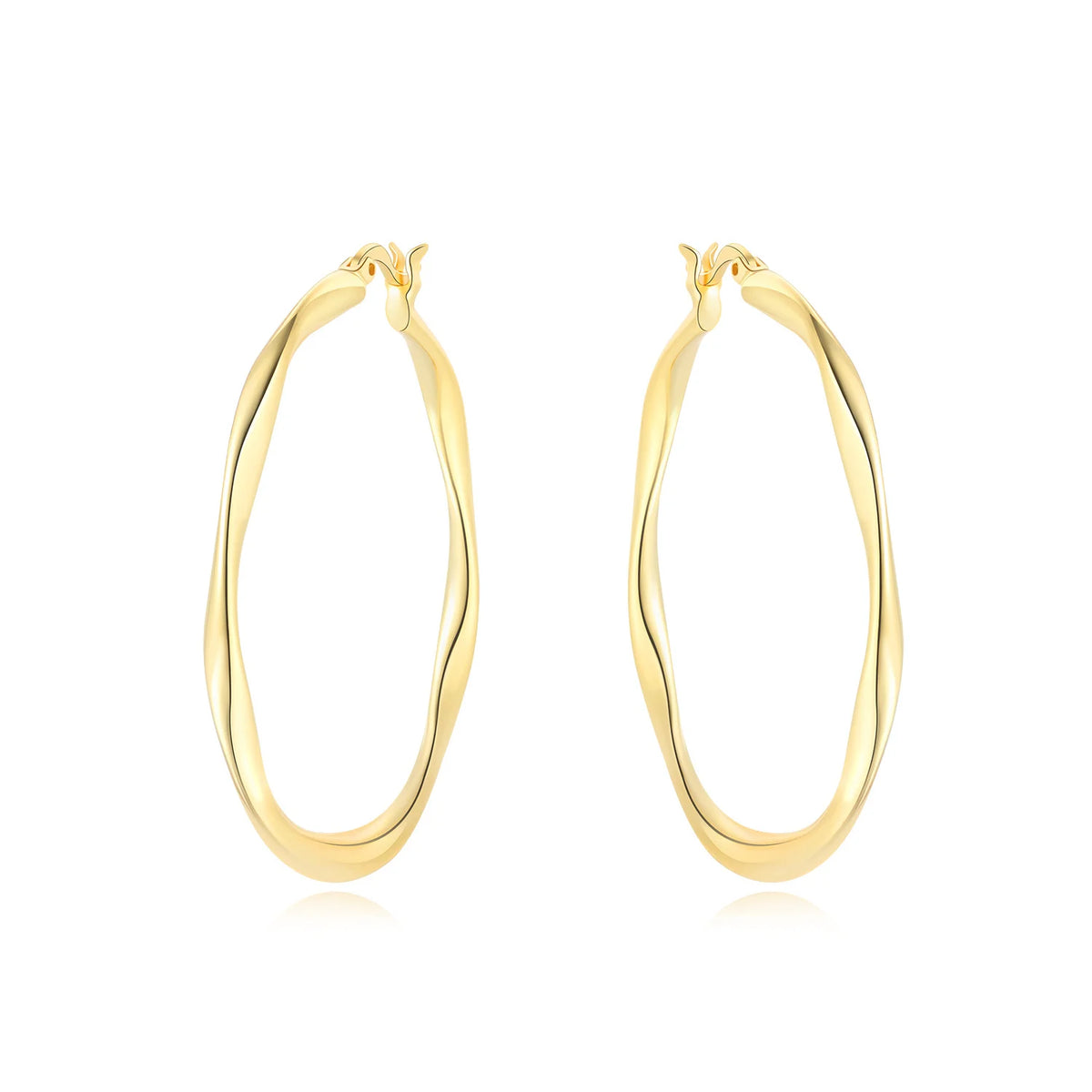 S925 Sterling Silver 18k Gold Modern Square Hoop Earrings