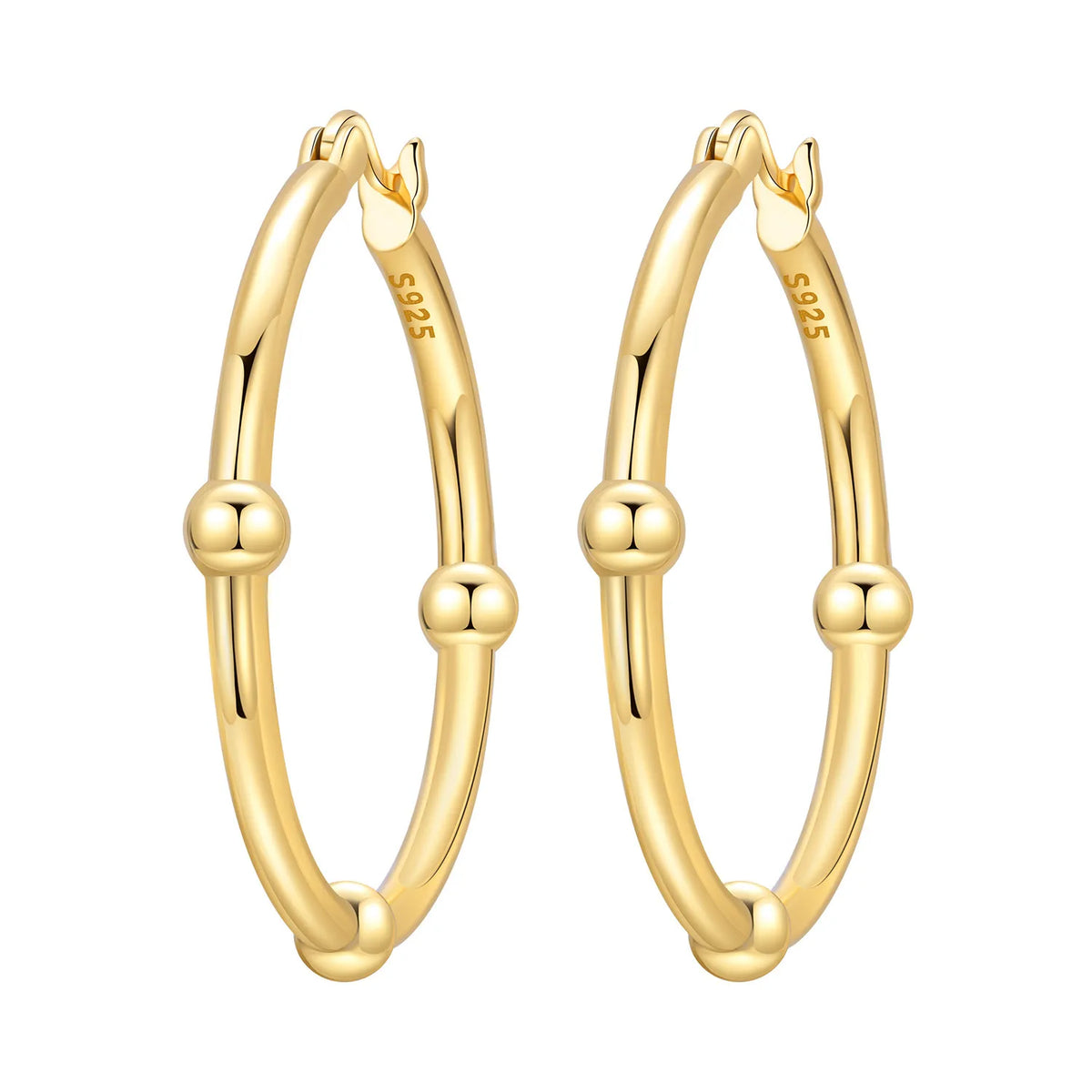 S925 Sterling Silver 18k Gold Modern Square Hoop Earrings