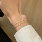 Stainless Steel Snake Chain Bracelet Ultra-fine Women's Minimalist Gold Silver