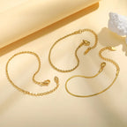 Women's Stainless Steel 18K Gold Plated Thin Link Chain Bracelet