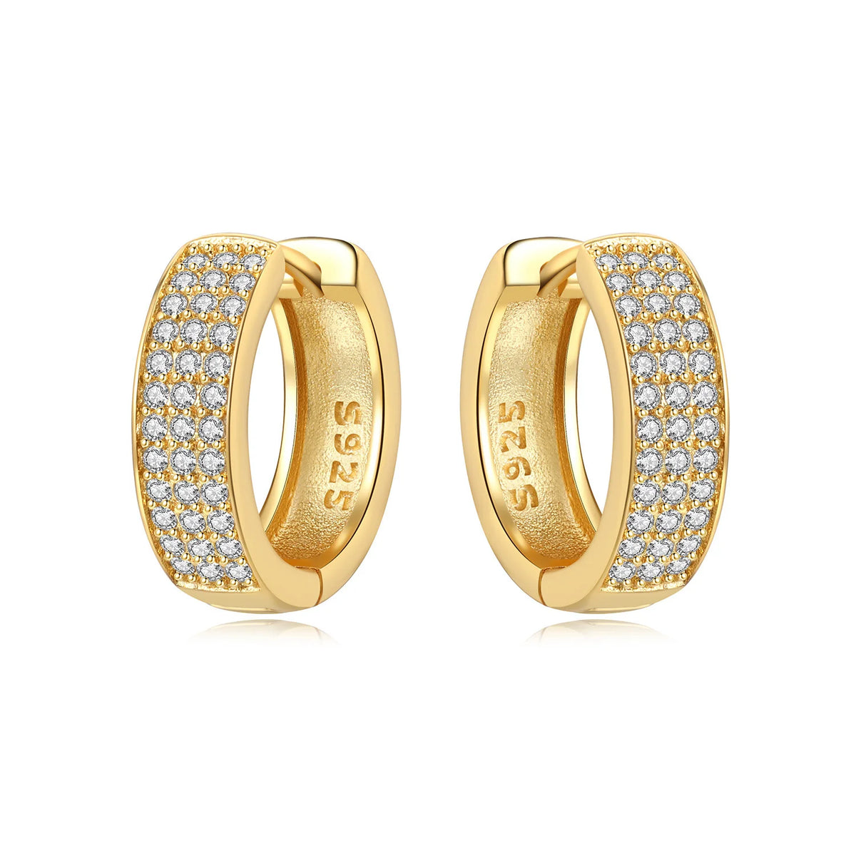 S925 Sterling Silver 18k Gold Modern Square Hoop Earrings