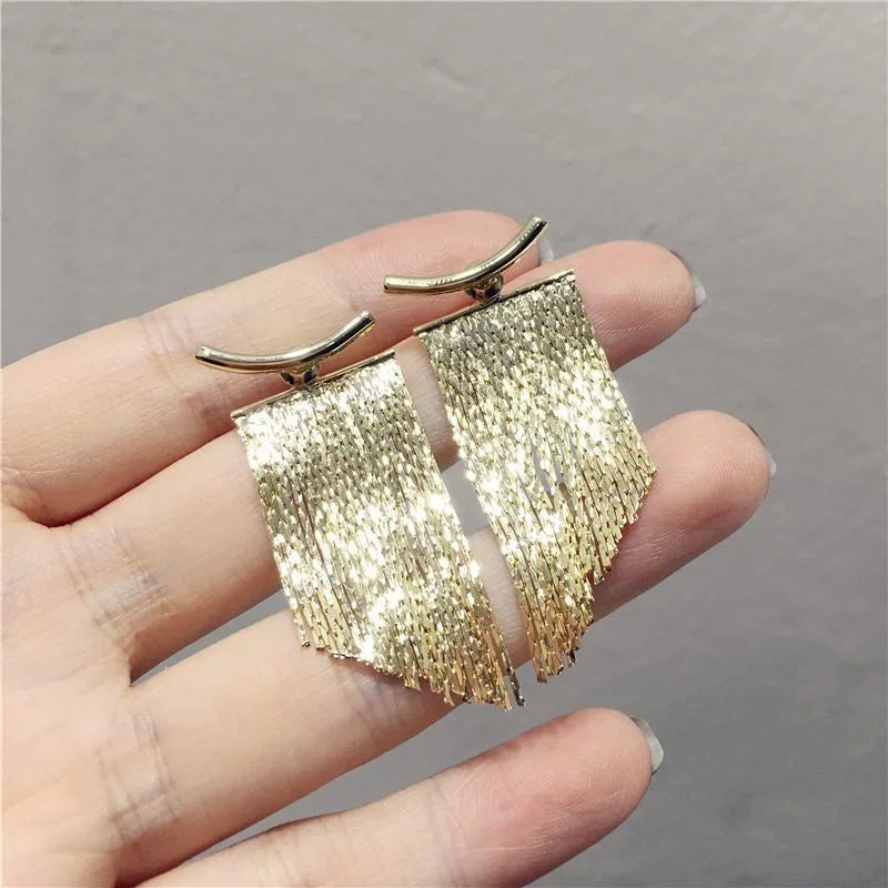 Geometric Tassel Drop Earrings Vintage Style Jewelry for Women
