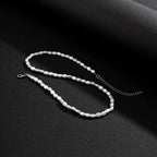 Simple Imitation Pearl Beaded Choker Necklace and Bracelet