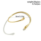 Geometric Water Drop Bangle Adjustable Stainless Steel Arm Bracelet