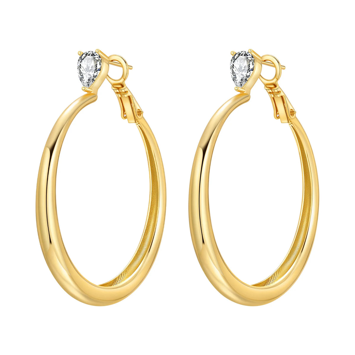 S925 Sterling Silver 18k Gold Modern Square Hoop Earrings