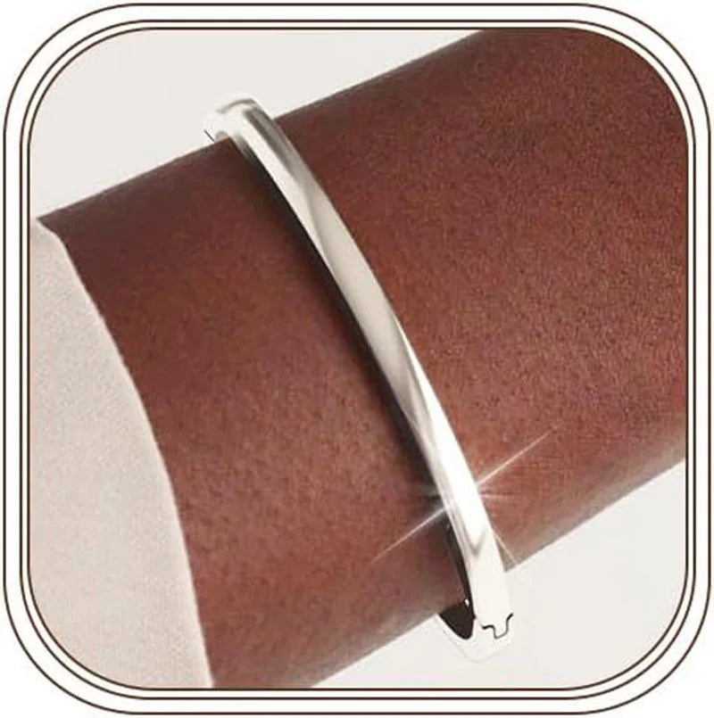 Minimalist Adjustable Stainless Steel Open Cuff Bangle Bracelet