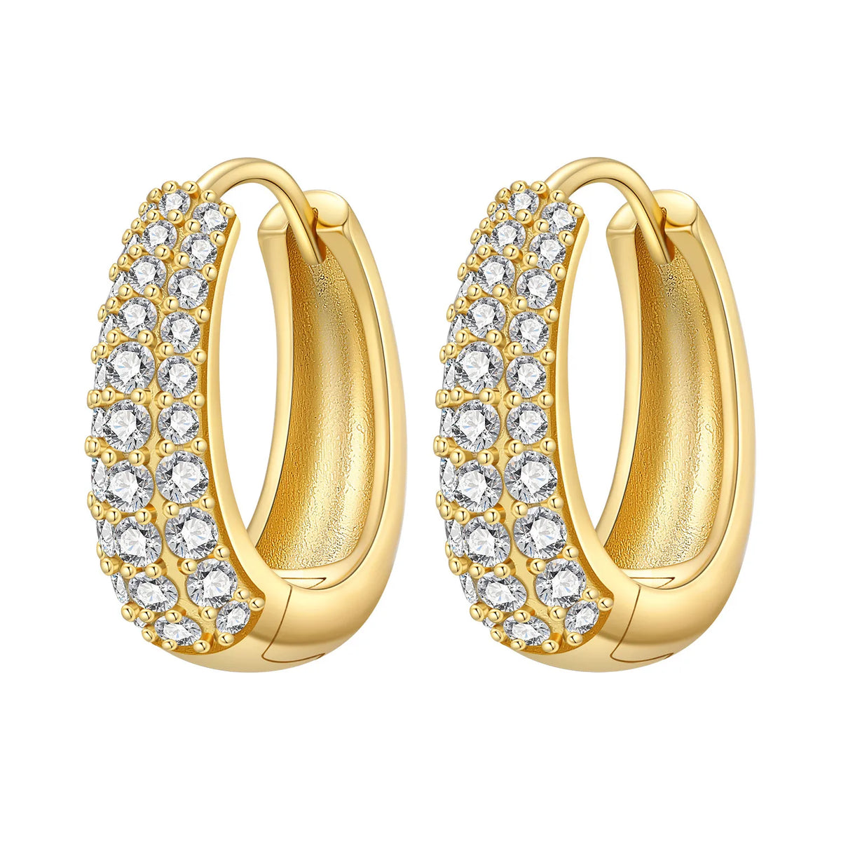 S925 Sterling Silver 18k Gold Modern Square Hoop Earrings