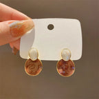Geometrical Round Stud Earrings Retro Zinc Alloy Women's