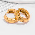 Classic Inlaid Zircon Hoop Earrings Stainless Steel 18k Gold Plated