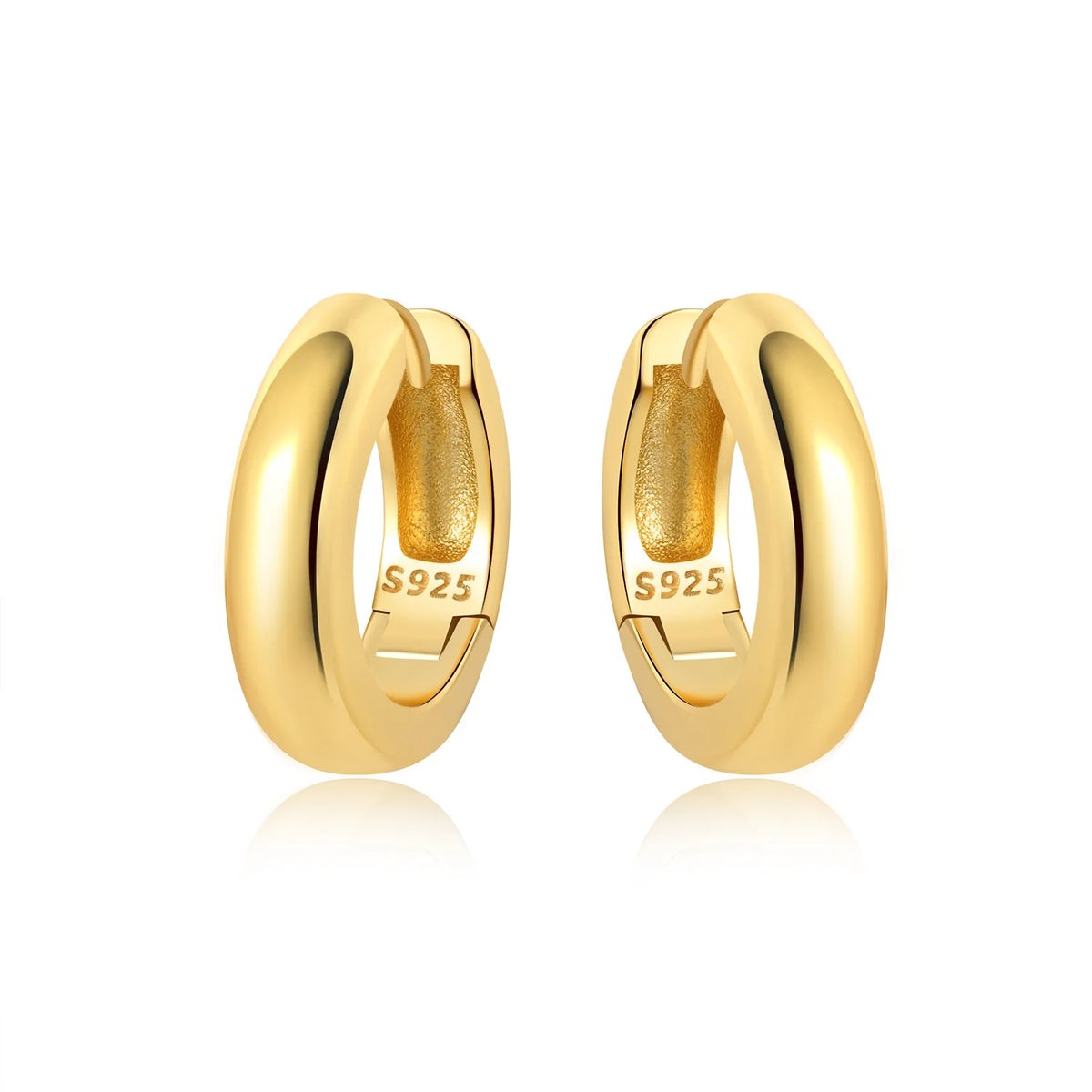 S925 Sterling Silver 18k Gold Modern Square Hoop Earrings