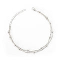 Women's Double Layer Small Round Bead Alloy Chain Bracelet