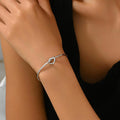 Geometric Water Drop Bangle Adjustable Stainless Steel Arm Bracelet