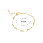 Women's Double Layer Small Round Bead Alloy Chain Bracelet
